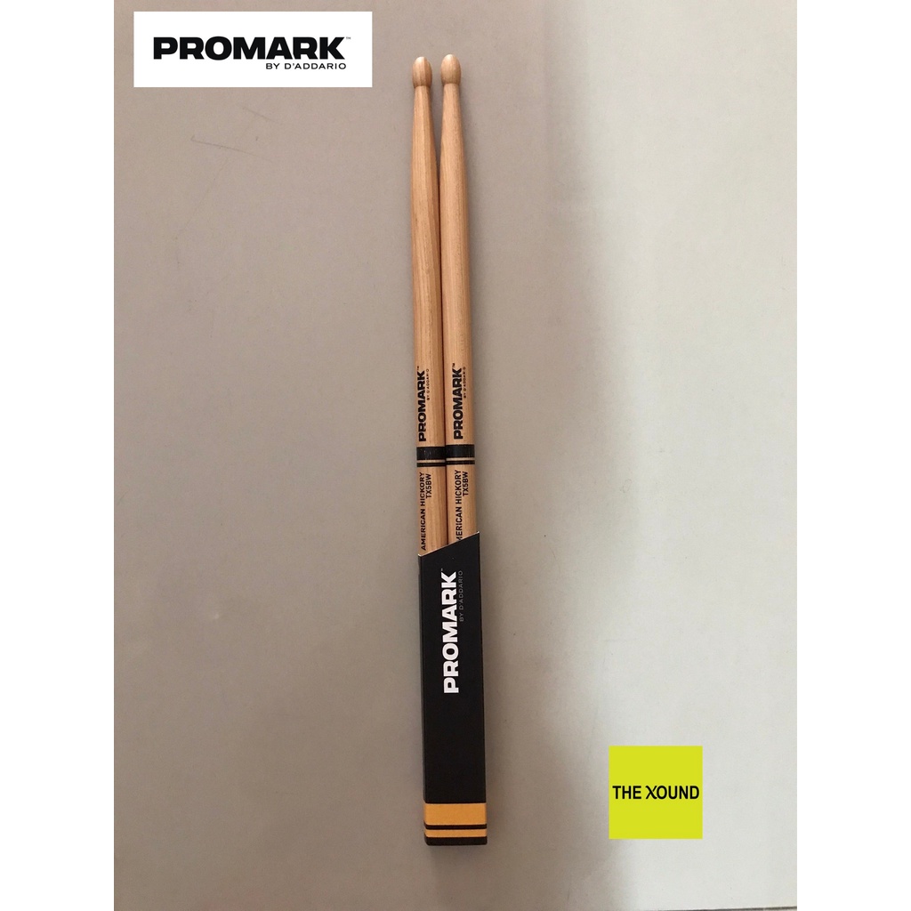 PROMARK TX5BW  Hickory 5B Wood Tip Drum Set Stick ไม้กลองชุดหัวไม้