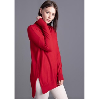 GU fine knitted Roll neck in red เสื้อไหมพรม fine knitted คอเต่า/คอตั้ง/คอพับ