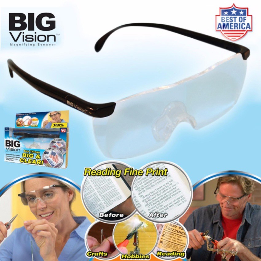 แว่นตาขยายไร้มือจับ แว่นขยายชนิดสวมใส่ ขยายชัดถึง 160 เท่าใช้อ่านหรือใช้ส่องวัตถุขนาดเล็กที่ตามองเห็นไม่ชัดให้เกิดความชั