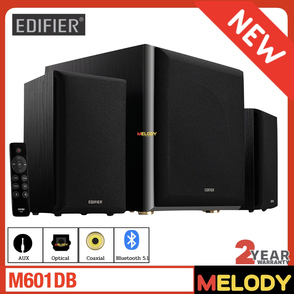 Edifier M601DB ลำโพง2.1 ลำโพงไซร์ใหญ่ ซับเบสแน่นๆแบบไร้สาย พร้อมBluetooth 5.1 จากค่าย Qualcomm® รับป