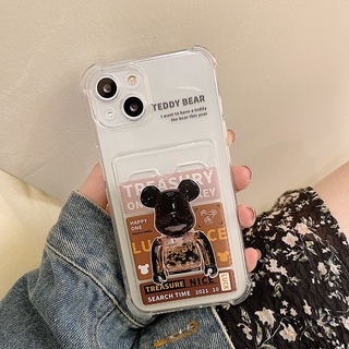 เคสโทรศัพท์มือถือ ลายหมี Violent พร้อมช่องใส่บัตร สําหรับ Apple Iphone 14promax 13mini 11 12pro 678plus xsmax xr