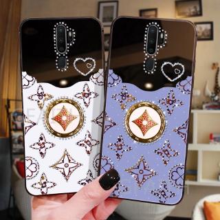 เคสโทรศัพท์ OPPO A5 2020 / A9 2020 Casing Ins Luxury Fashion be Love Diamond Acrylic Case Ring Bracket Holder