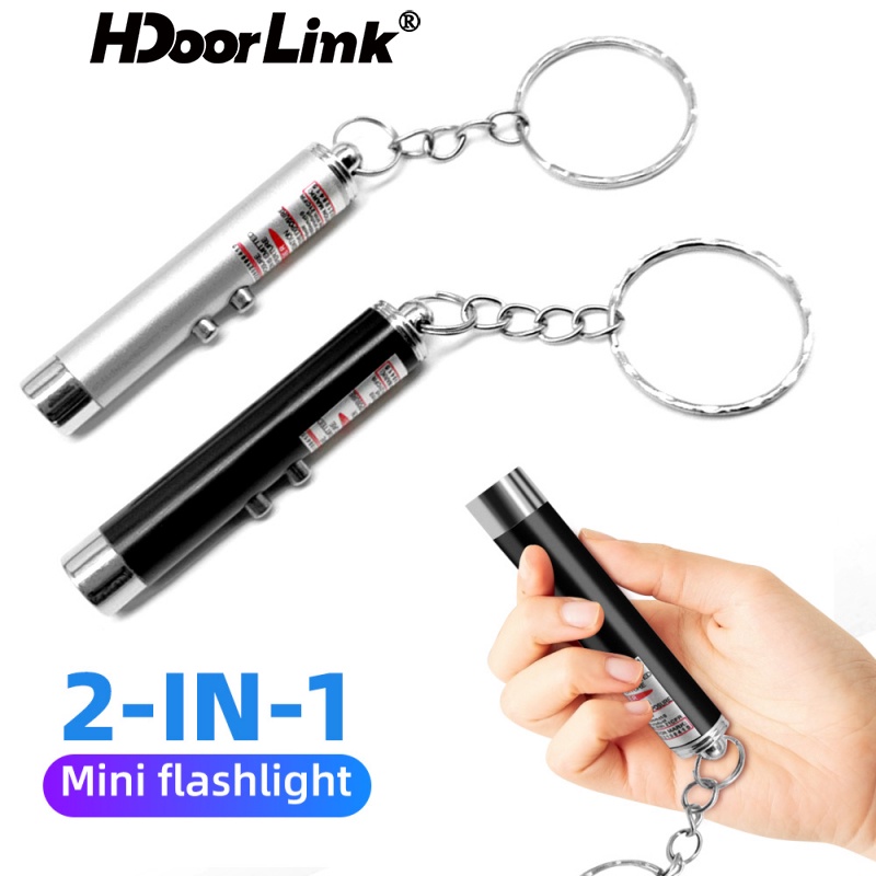 Hdoorlink ปากกาชี้เลเซอร์สีแดงพร้อมไฟ Led 2 In1 ของเล่นสําหรับแมว