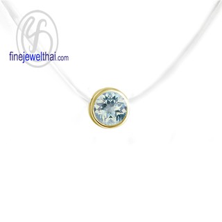 Finejewelthai-จี้อะความารีน-จี้พลอย-พลอยประจำเดือนเกิด-Aquamarine-Silver-Pendant-Birthstone-P1086aq00 (ราคาต่อชิ้น)