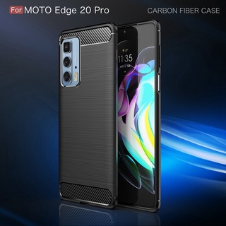 Motorola Edge 20 Pro Casing Soft TPU Case Moto Edge S Pro Fashion Carbon Fiber Pattern Shockproof Silicone Back Cover