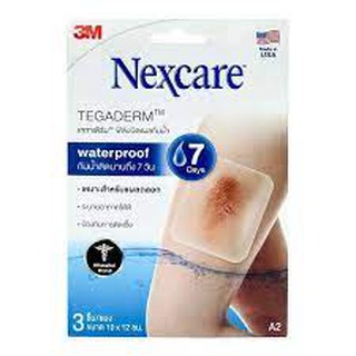 3M Nexcare Tegaderm A2 10x12cm แผ่นฟิล์มกันน้ำ ซอง 3 ชิ้น