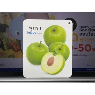 ห้องเรียน Flash Card บัตรภาพ บัตรคำศัพท์ ผลไม้ บรรจุบัตรภาพ 32 ใบ คำศัพท์ ภาษา ไทย - อังกฤษ