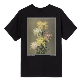 【leee】[Poseidon] STUSSY DAHLIA Dahlia Daisy Parade ภาพวาดสีน้ำมัน Series แขนสั้นเสื้อยืด TEE Oversize