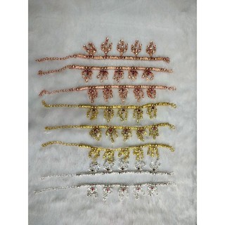สร้อยข้อมือ ลงยา เพชร ตุ้งต้ิง เครื่องประดับ ใส่ชุดไทย  ออเจ้า