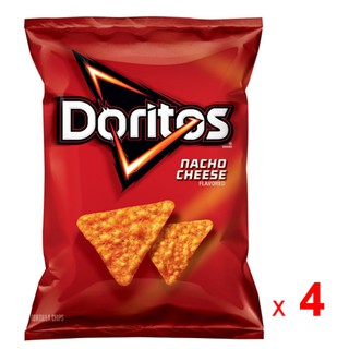 DORITOS แผ่นข้าวโพดทอดกรอบ โดริโทส รสเนยแข็ง นาโช ชีส ทอร์ทิลล่า ชิพส์ ชุดละ 4 ซอง ซองละ 198 กรัม / DORITOS Nacho Cheese