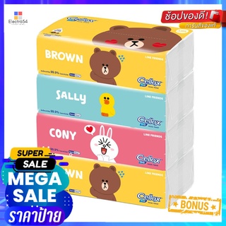 กระดาษเช็ดหน้า CELLOX LINE FRIEND 115 แผ่น แพ็ค4FACIAL TISSUE CELLOX LINE FRIEND 115 SHEETS PACK 4