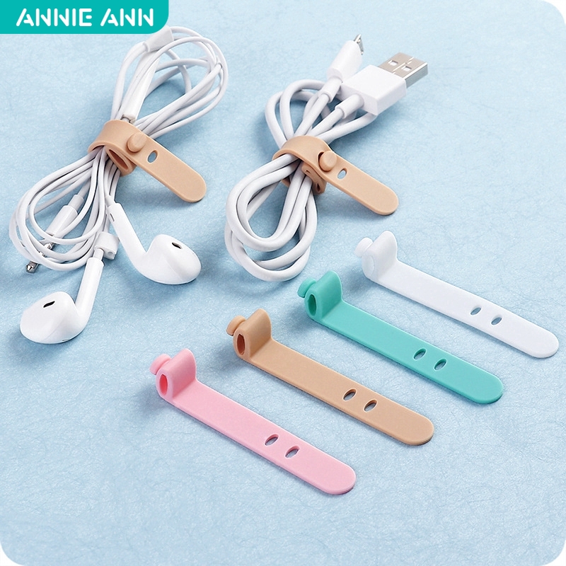 【4 ชิ้น】อุปกรณ์สายลัดซิลิโคน สําหรับใช้ในการเก็บสายเคเบิ้ลหูฟัง