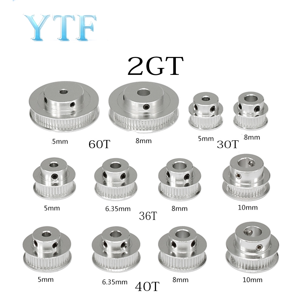 Gt2 Timing Pulleys 30 36 40 60 ฟัน 2GT อะไหล่ล้อ Bore 5/8 มม. เกียร์อลูมิเนียมฟันกว้าง 6 มม. 10 มม. 3D เครื่องพิมพ์ Part