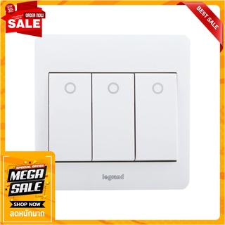 ชุดสวิตช์ 1 ทาง 3 ช่อง BTICINO P50104 สีขาว สวิตช์ไฟ 1-WAY SWITCH SET BTICINO 3-GANG P50104 WHITE