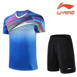 Li Ning เสื้อผ้าแบดมินตัน ระบายอากาศ แบบแห้งเร็ว เหมาะกับการแข่งขัน เล่นกีฬา เข้าคลับ สําหรับผู้ชาย และผู้หญิง