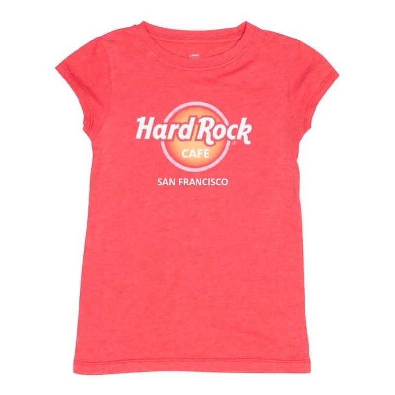 HRC Hard Rock Cafe SAN FRANCISCCO โลโก้สาวสี Dye Scoop คอ Tee เสื้อยืด