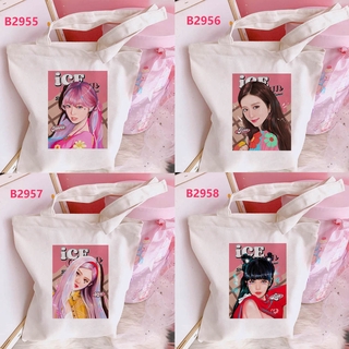 Blackpink ICE Cream / BTS กระเป๋าผ้าแคนวาส / กระเป๋าสะพายไหล่เดี่ยว กระเป๋าสะพายไหล่ กระเป๋าแฟชั่น สําหรับเด็กผู้หญิง