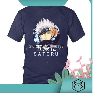 เสื้อยืดแขนสั้น ผ้าฝ้าย พิมพ์ลายการ์ตูนอนิเมะ Jujutsu Kaisen Satoru Gojo สไตล์เกาหลี และญี่ปุ่น สําหรับผู้ชาย