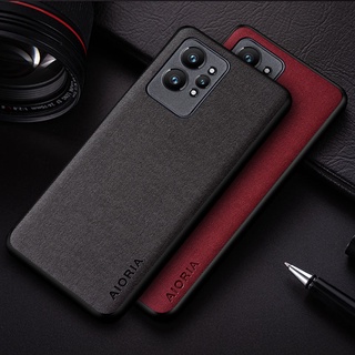 เคสโทรศัพท์มือถือหนัง สีพื้น น้ําหนักเบา สําหรับ Realme GT 2 Pro GT2