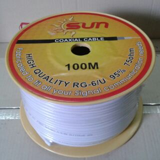 สายสัญญาณ RG6 /U 95% 100เมตร สีขาว (-ลดอีก100บาทโค๊ด WELNEW100)