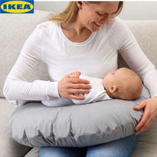 IKEA LEN เลียน หมอนรองให้นม, เป็นหมอนเสริมให้ทั้งคุณและลูกน้อย ทั้งยืดหยุ่น และไม่เลื่อนหลุด แม้ขยับตัว เทา 60x50x18 ซม.