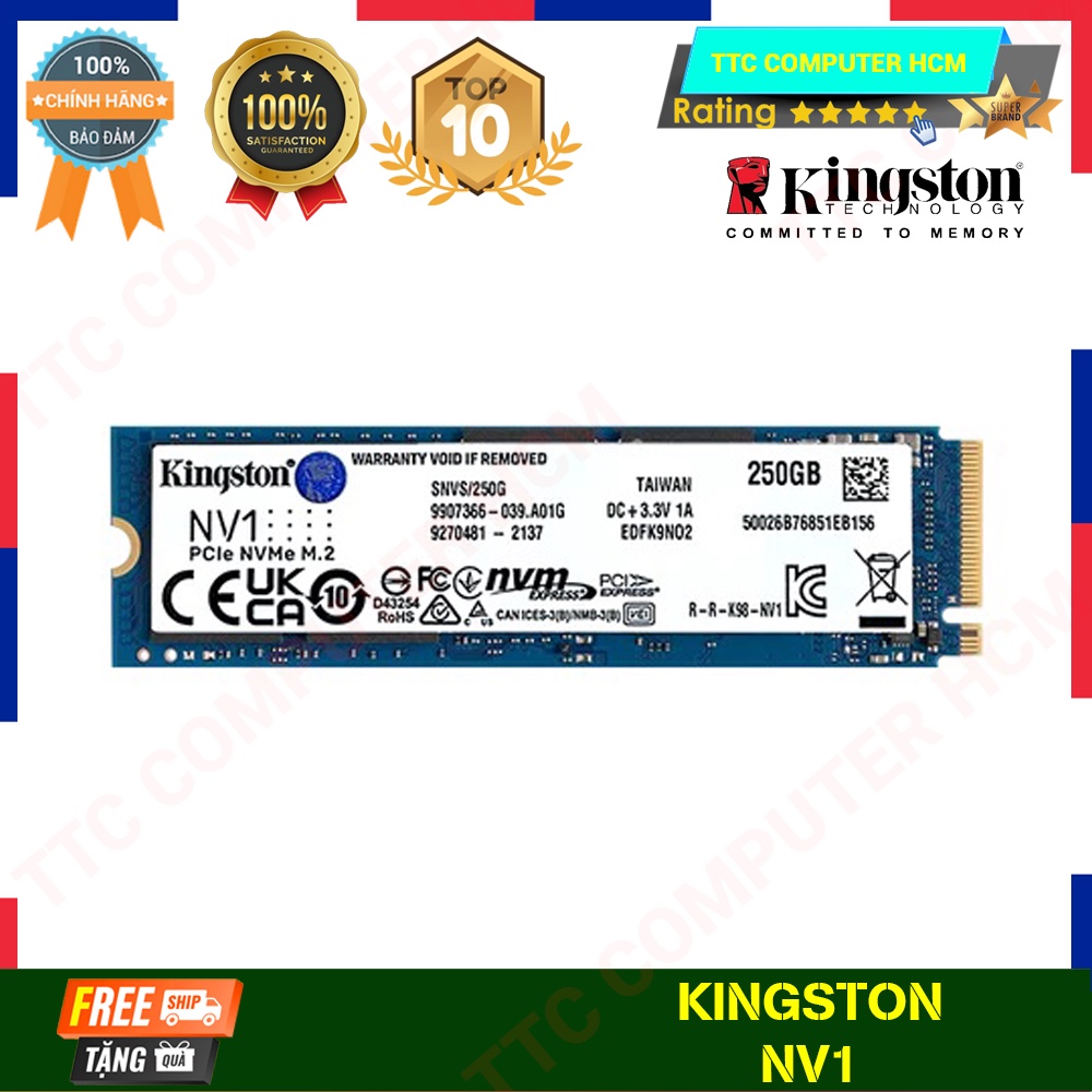 KINGSTON NV1 | Kingston NV1 SSD ฮาร์ดไดรฟ์ 250/500GB M.2 NVMe PCIe Gen 3.0x4 2100/1700MB/s - คอมพิวเ