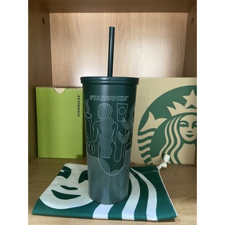 Starbucks แก้ว Cold Cup สแตนเลส Siren Art Green 16oz. ของแท้