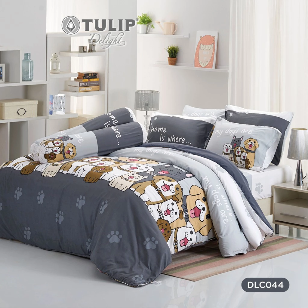 TULIP Delight หมาจ๋า DLC044 ลิขสิทธิ์แท้หมาจ๋า ชุดผ้าปูที่นอน ผ้าห่ม ผ้านวม พิมพ์ลายการ์ตูน ให้สัมผัสนุ่ม