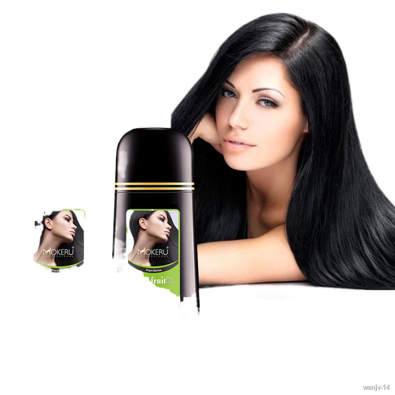 แก่นแท้✸☾Mokeru Organic Natural Fast Hair Dye Only 5 Minutes Noni Plant Essence Black Hair Color Dye Shampoo For Cover G