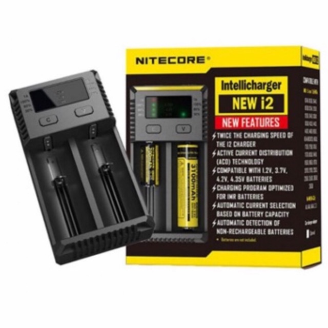 ที่ชาร์จถ่าน/เครื่องชาร์จถ่านอัจฉริยะNitecore รุ่นNew i2(สีดำ)