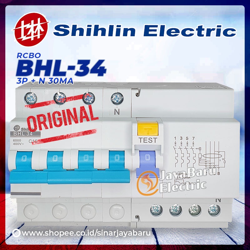 Rccb ELCB RCBO SHIHLIN BHL-34 BHL34 3P+N 6A 10A 16A 20A 25A 32A 40A 50A 63A