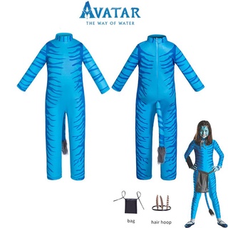 Kids Avatar Cosplay Costume Halloween Blue Jumpsuit Set Fancy Dress Party Unisex