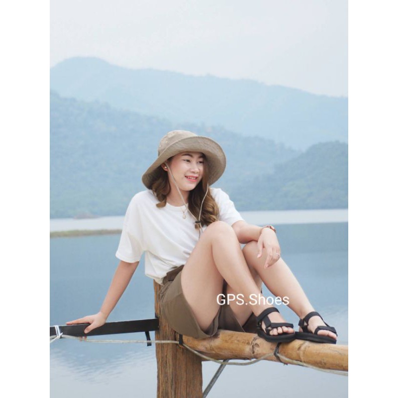 <GD-05 ดำ> รองเท้าแตะรัดส้นสไตล์มินิมอล ใส่กระชับปรับสายได้ ใส่ลุยน้ำได้