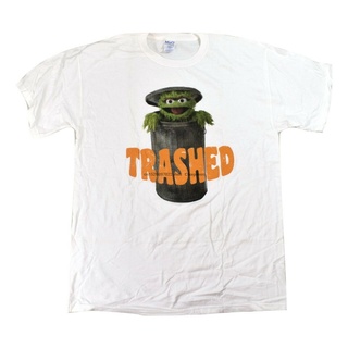 เสื้อยืดพิมพ์ลายแฟชั่น เสื้อเชิ้ต ลาย Sesame Street Oscar The Grouch สําหรับผู้ชาย ไซซ์ S L