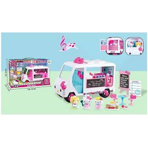 Fujitoys.shop KT684 ของเล่นเด็กโมเดลรถตู้คิตตี้ กล่องใหญ่