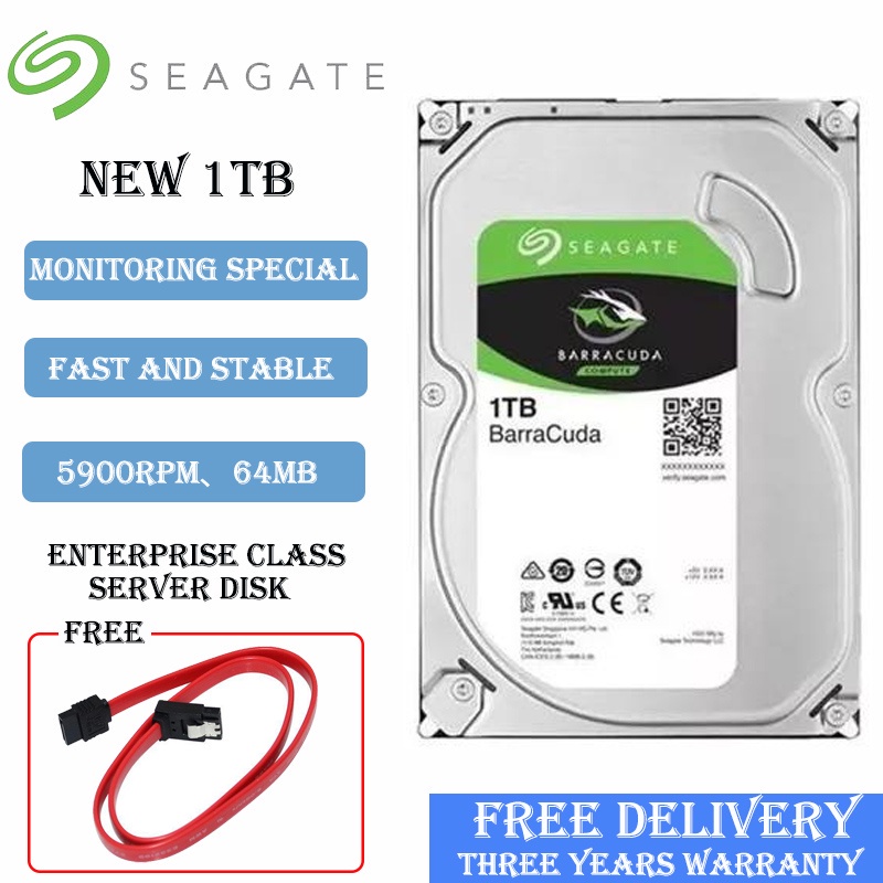 Seagate HDD 1TB/2TB Desktop PC 3.5" Internal Mechanical CCTV Hard disk SATA 3.0 6Gb/s 7200RPM HDD