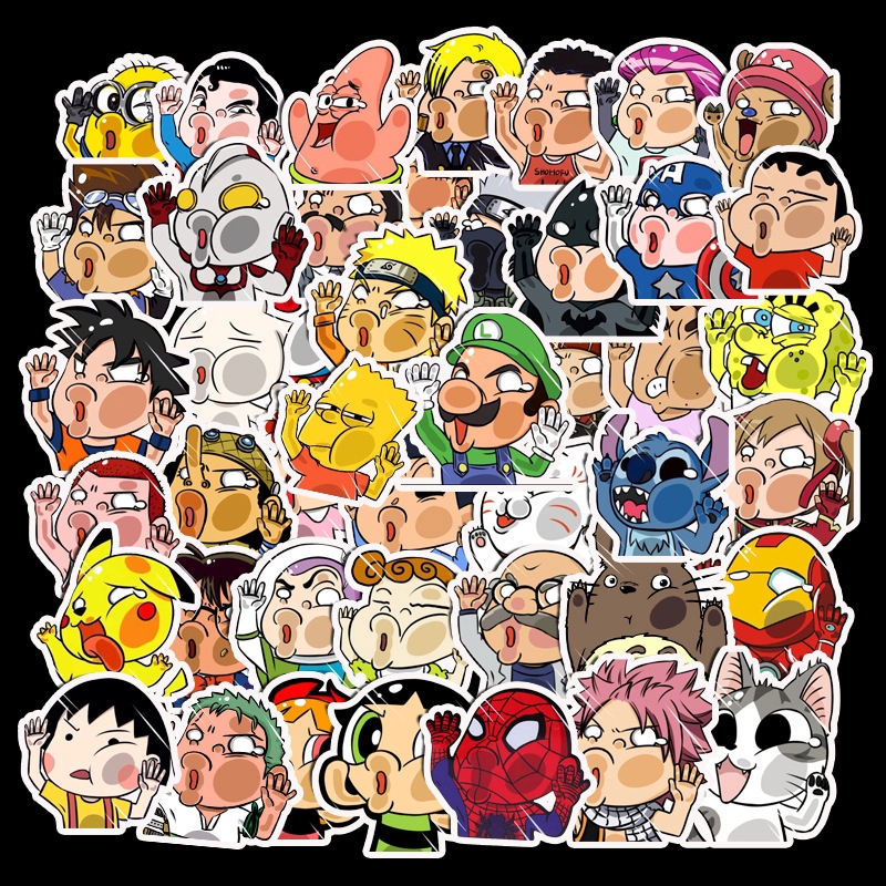 สติ๊กเกอร์ลายการ์ตูนกันน้ําได้ 50 ชิ้น