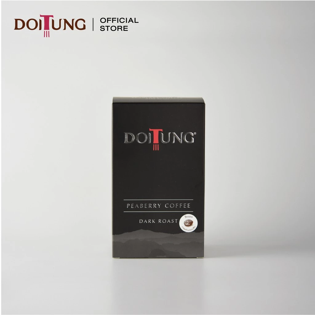 DoiTung Coffee Bean - Peaberry Dark Roast (200 g.) กาแฟ คั่ว เมล็ด พีเบอร์รี่ ดาร์ก โรสต์ ดอยตุง