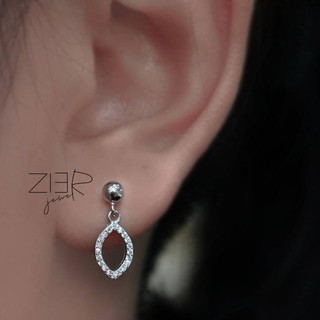 ต่างหูเงินแท้ 925 ประดับพลอยCZ Earring Silver 925 With Cubic Zirconia-(E33180177)