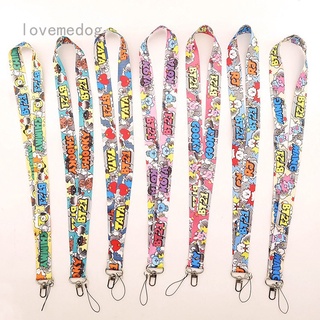 Kpop BTS Cartoon Name Tags Lanyard Keychains Phone Strap Accessories