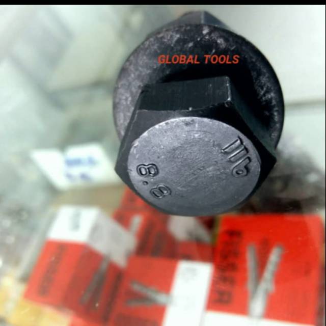 น็อตสลักเกลียวเหล็ก m12 x 50 คีย์ 19 Bolt 17 เหล็กสีดําเกรด 8 Bolt UNC 8.8 Bolt WF Bolt Hbeam Bolt