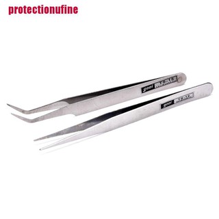 ( Protectionufine ) แหนบสแตนเลสสําหรับติดขนตาปลอม 2 ชิ้น