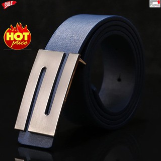 Fin 1 เข็มขัด เข็มขัดผู้ชาย เข็มขัดหนังหนัง ดีไซน์ใหม่จากต่างประเทศ Mens Casual Fashion Belt รุ่น Double No. 2903