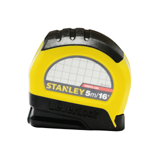 🔥The Best!! ตลับเมตร STANLEY LEVERLOCK รุ่น 30-815 ขนาด 5 เมตร สีเหลือง - ดำ Measuring &amp; Layout Tools