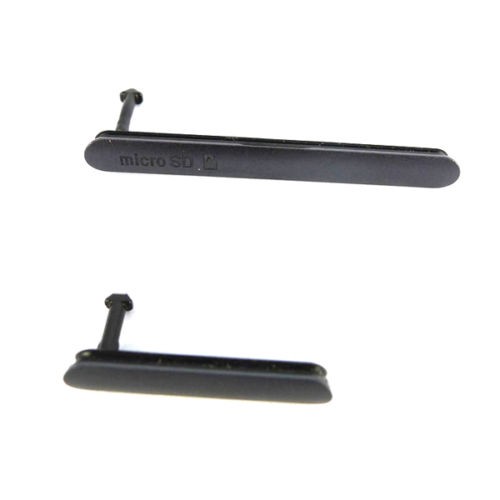 Black Dust Caps Micro SD USB Sim Slot Port Cover for Sony Xperia Z3