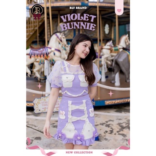 BLT BRAND การันตีเสื้อผ้าแบรนด์แท้ เซทเสื้อกระโปรงสีม่วง VIOLET BUNNIE