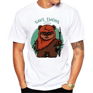 เสื้อยืดผ้าฝ้ายพิมพ์ลายขายดี 2018 ใหม่ เสื้อยืดแขนสั้น พิมพ์ลาย Save Ewoks สไตล์ฮิปสเตอร์ คุกกี้ แฟชั่นสําหรับผู้ชาย