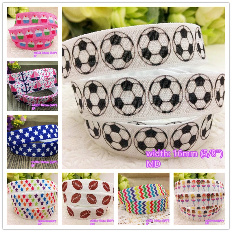 [ราคา 5 ขนาด] 16 มม.การถ่ายเทความร้อนรูปแบบยอดนิยมวงยืดหยุ่นยางรัดผมขอบวงเคราดาวเค้กฟุตบอลดินสอ สมอ คลื่นรูปแบบหมายเหตุห่อวง ทําเอง โบว์วงวันหยุดห่อของขวัญวง