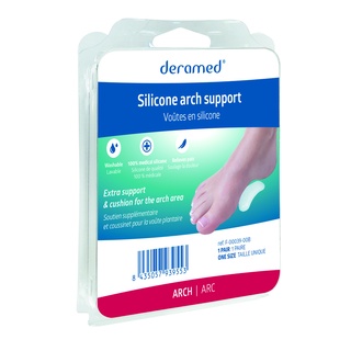 Deramed Footcare ซิลิโคนสำหรับผู้ที่มีฝ่าเท้าแบนและอุ้งเท้าสูง ซิลิโคน Medical Grade 100% อ่อนนุ่มสบายเท้า ลดแรงกดกระแทก