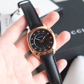 (สด-ผ่อน)🎗แท้100% GUCCI #GG2570 Black Dial Rose Gold-tone Ladies Watch